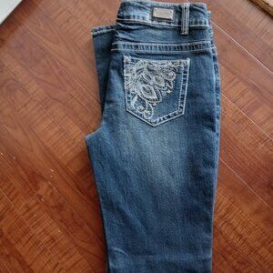 Wired Heart Women's Bootcut Jeans With Embellished Pockets Size 29